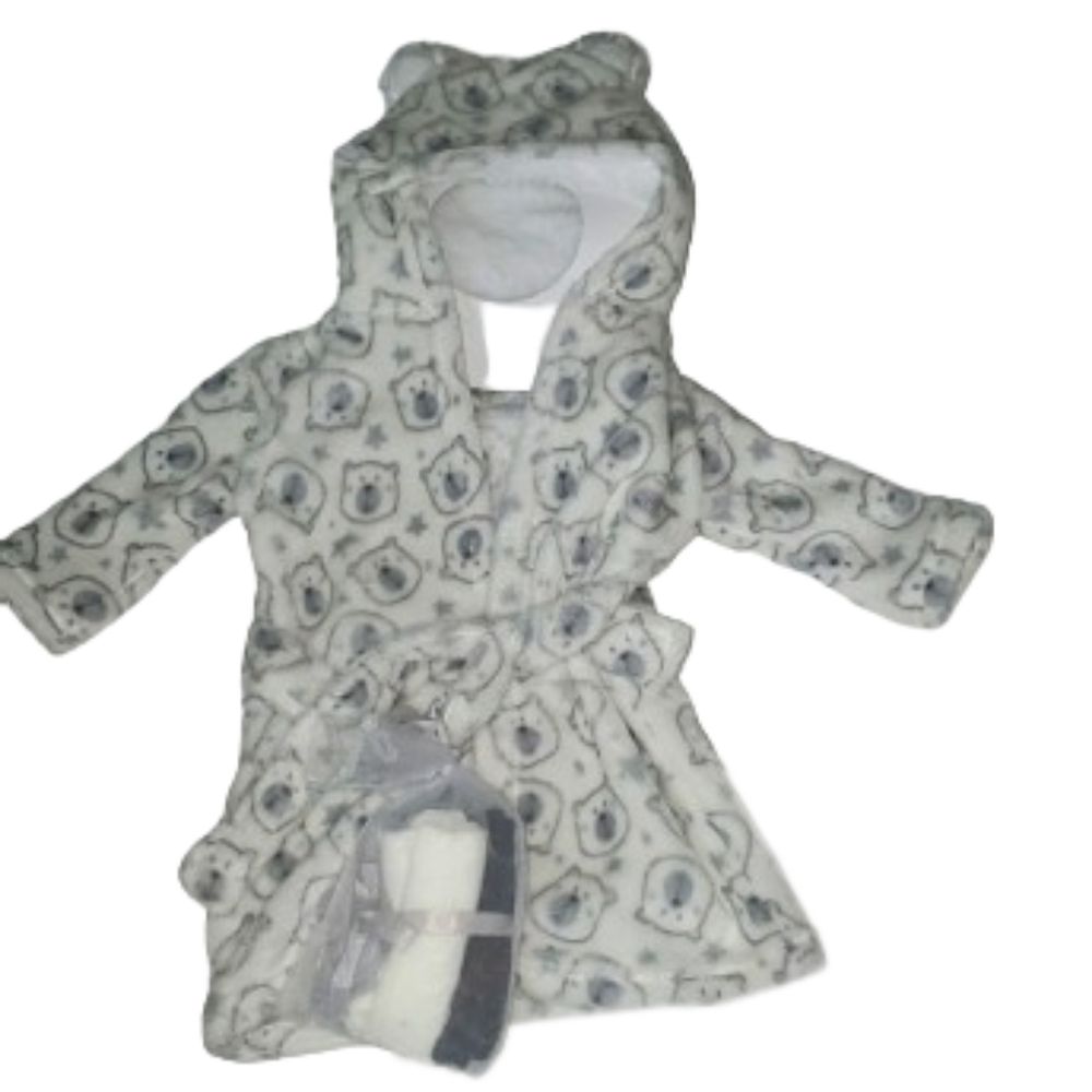 6-9 months Terry Cloth Robe with‎ 3 wash cloths